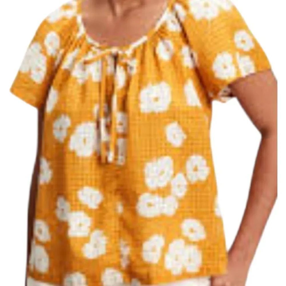 EC GAP FLUTTER TIE FRONT FLORAL SHIRT SZ. S
